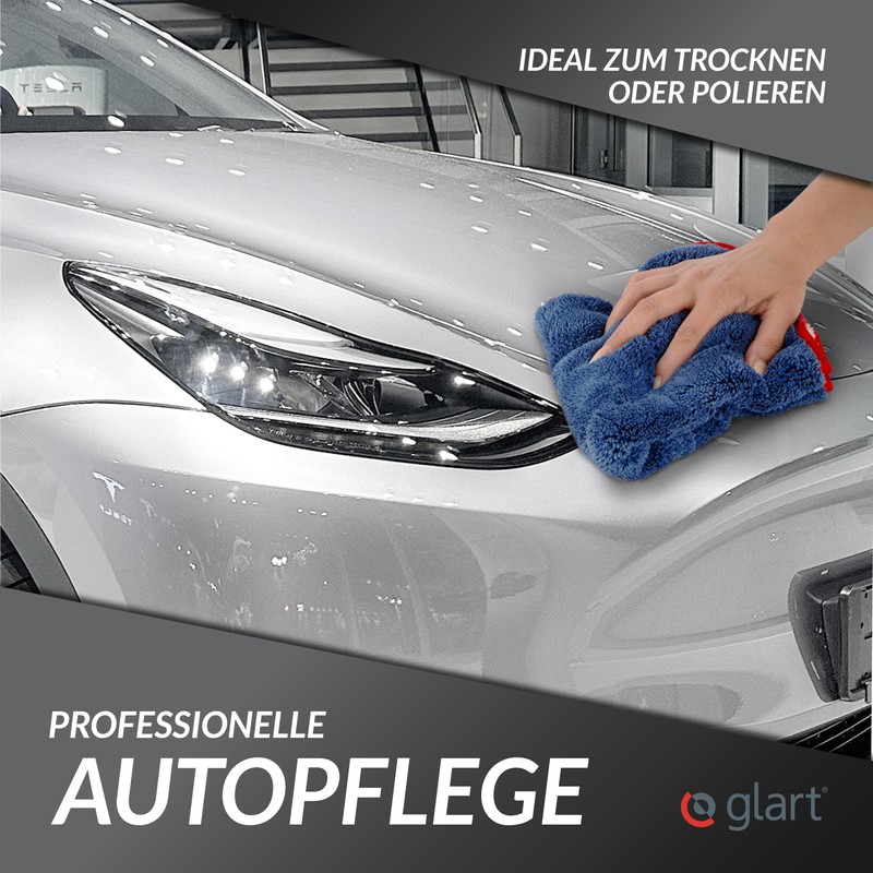 Glart Set of 2 Microfibre cloths, for polishing, windshields, cockpit,