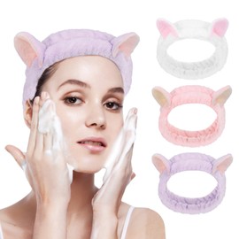 Minkissy Elastic Spa Facial Headband Set Soft Velvet Make up Hair Headbands for Women Hair Accessories