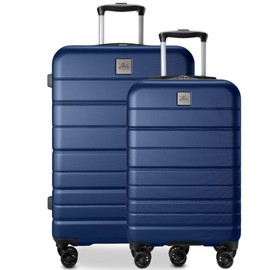 Skyway Epic 2.0 Hardside Lightweight and Durable ABS Shell Luggage, Spacious with 4-Wheel Spinners, Comfort Grip with Telescoping Handle, Men and Women, Royal Blue, 2-Piece Set (20,24)