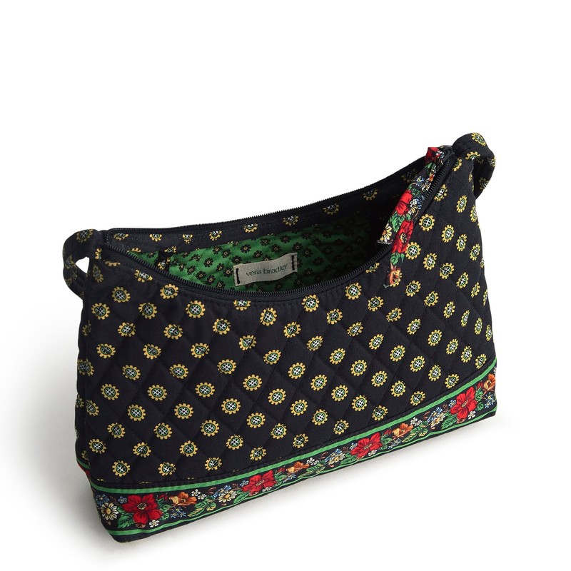 Vera Bradley Premium Cotton Post Shoulder Bag, Vibrant Black