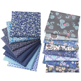 FAIRYGATE Fabric Scraps 16 Pieces Fabrics Patchwork Cotton Mixed Squares Bundle Sewing Quilting Craft Multi Colors 25 x 25 cm Cuttable and Soft DIY for Patchwork Cushions C0316