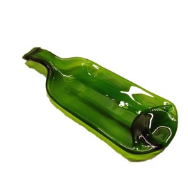 Moss Green Wine Bottle Stick Incense Burner Candle Holder or Serving Platter