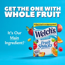 Welch's Welch’s Fruit Snacks, Mixed Fruit, Great for School Lunches, Bulk Pack, Gluten Free, Individual Single Serve Bags, 0.8 oz (Pack of 40)