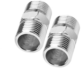 2Pcs Stainless Steel Shower Hose Connector Durable and Damage Resistant Shower Hose Connector Male to Female Ideal for Shower Hose Extender Stainless Steel Connector for Shower Bathroom RVs
