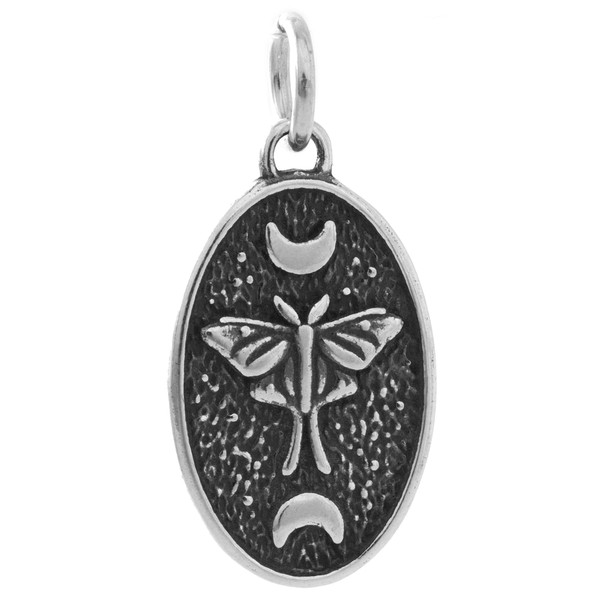 Sterling Silver Luna Moth, Moon Phase - VERY SMALL -