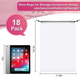 vivinin 18 Pack Shoe Bags for Travel, 11.8in x 15.7in Travel Shoe Bags for Packing, Travel Bag for Shoes, Storage Bags for Men and Women