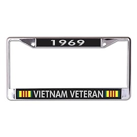 1969 Vietnam Veteran Chrome License Plate Frame