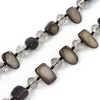 Avalaya Black Shell Nugget and Transparent Glass Crystal Bead Long
