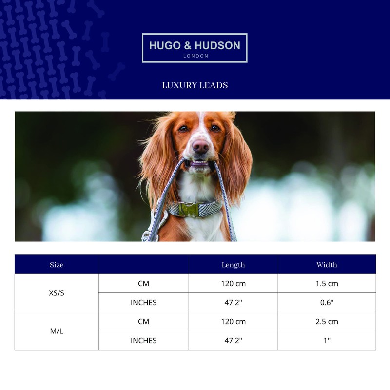 HUGO & HUDSON Tweed Dog Lead with Padded Handle -