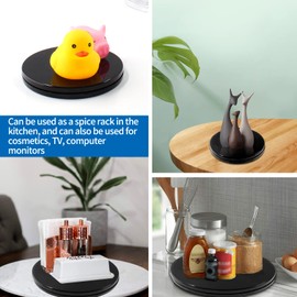 Bivethoi 6 Inch Turntable Mini Turntable Organizer, Black Rotating Tray Small Revolving Base, Acrylic Ball Bearing Turntable Plate for Kitchen Table Spice Rack, TV Laptop Computer Monitor
