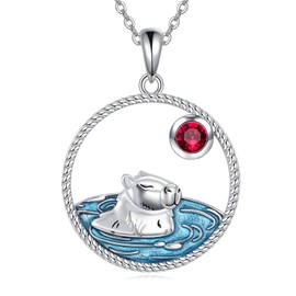 YFN Capybara Necklace Sterling Silver Capybara Pendant Necklace Capybara Jewelry for Women Capybara Gifts for Capybara Lovers