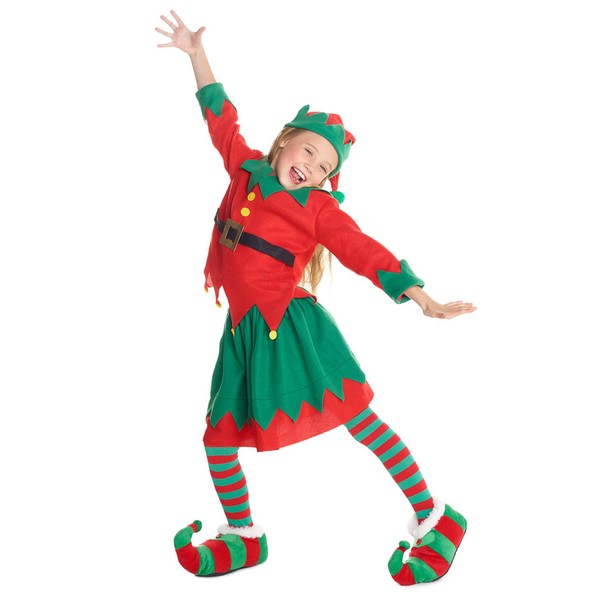 Morph Elf Costume Kids Girls, Elf Fancy Dress Outfits, Kids Elf Costume, Girl Elf Outfit, Christmas Costume For Kids, Large