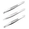 Professional Tweezers Set, 3-Piece Tweezers Splitter Tweezers Eyebrow Tweezers Medical