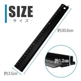 Cutter Guide, Ruler, 11.8 inches (30 cm) Specifications, For Cutting, Aluminum Alloy, Anti-Slip, Laser Engraving, Multi-Purpose