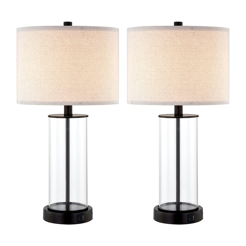Kyrid 23.5'' Glass Table Lamp Set of 2 for Living