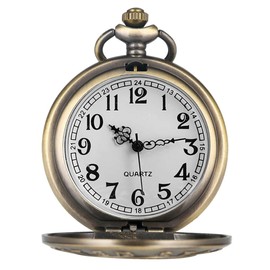 Fogitbok Vintage Quartz Pocket Watches for Men with Chains Pendant Pocket Watch Women’s Necklace Watches Unique Designs with Box