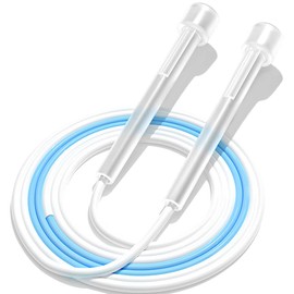KinSui Jump Rope Rope for Adult Training, Students, Competitions, Muscle Training, 6.3 ft (2.9 m), Fitness, Lightweight, Kids, Exercise, Indoor/Outdoor, Students, Sports Festivals, Wblue