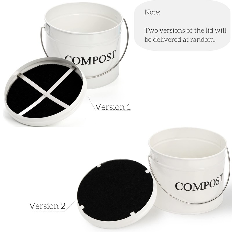 AVLA Compost Bin Kitchen Countertop, 1 Gallon Composter Pail, Food