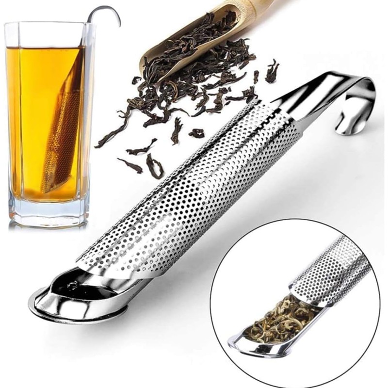 TOYSS Stainless Steel Stick Pipe Tea Steeper Strainer, 2 Pack