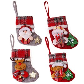 ViLiyDuo Christmas Stocking Set Santa Stocking Socks Christmas Stocking Gift Bag Christmas Tree Socks Santa Socks for Christmas Party Decorating (B)