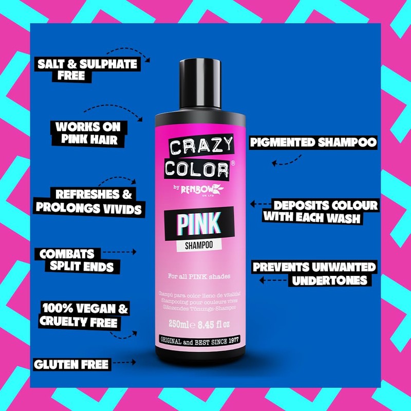 Crazy Color Vegan Pink Shampoo for Pink Hair | Maintain,
