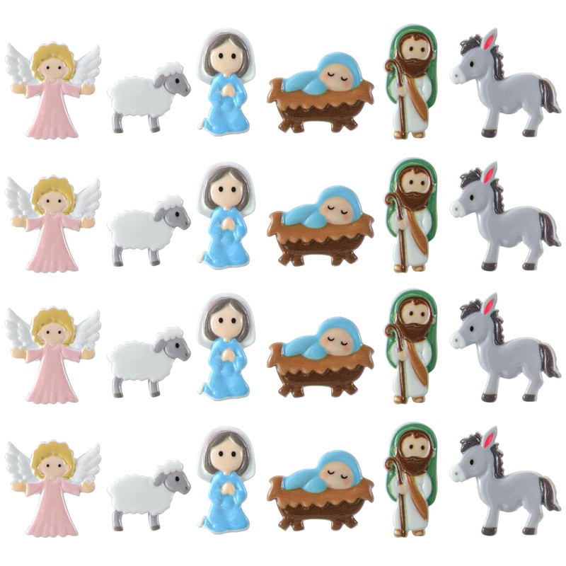Cinnvoice 60 Pcs Christmas Nativity Sets for Crafts Mini Nativity