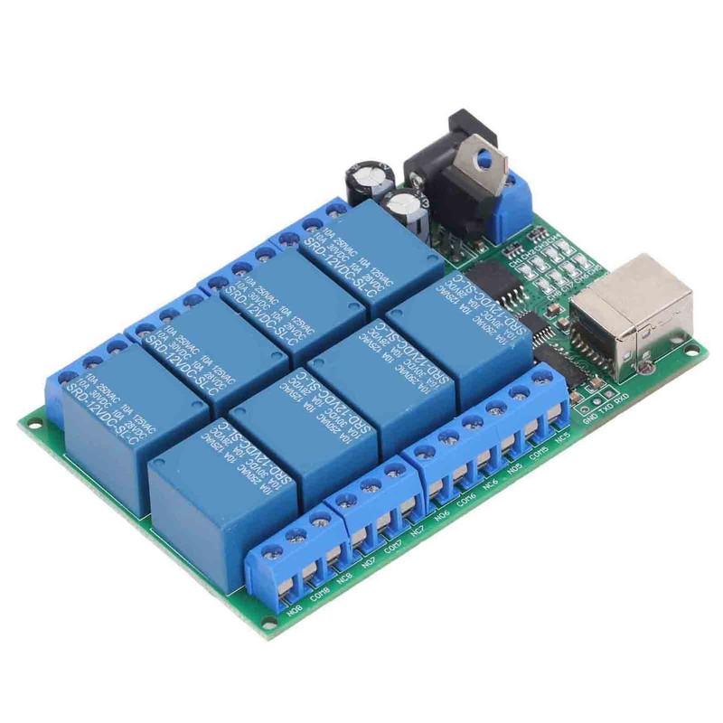 8 Channel Relay Module DC12V UART Serial Port Switch PLC