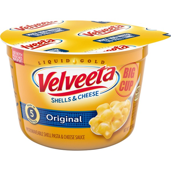 Velveeta Original Easy Mac Shells and Cheese Big Cup (8 Microwavable Cups)