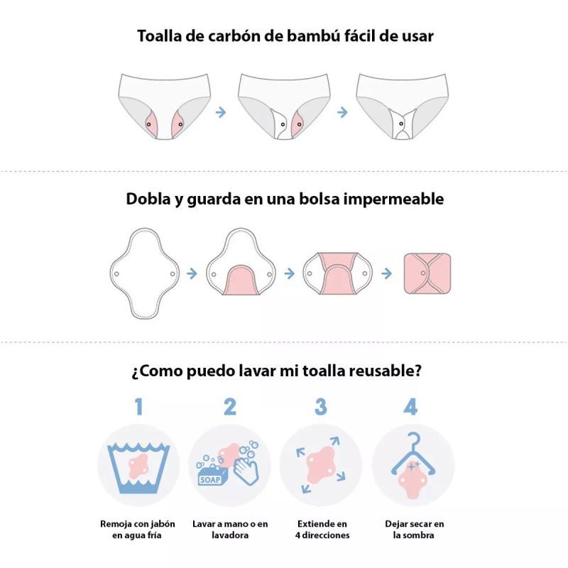 Deluxe Paq 3 Toallas Ecológica Panti, Regular, Nocturna Bambú Reusa
