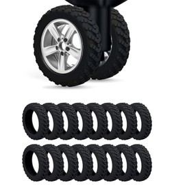 giteo bedding 16PCS Luggage Wheel Covers, Silicone Suitcase Wheels Protector for 2-2.5 Inches, Anti-Wear and Anti-Noise Universal Wheel Protective Cover for Travel (Black)