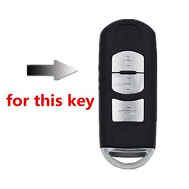 Happyit Leather Car Key Cover Case Key Ring for Mazda 3 6 Axela Atenza CX-7 CX-9 CX-5 CX5 2015-2019 3 Buttons Fob Keyless (Black)