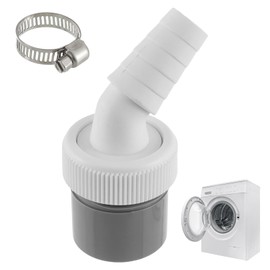 Washing Machine Drain Adapter, Washing Machine Connection Drain for Outlet, Diameter 40 mm Pipe and Input Connection Diameter 18-24 mm with Hose Clamp, Drain Connection for Washing Machine, Dryer