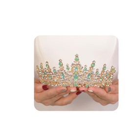 JWICOS - Tiara barroca y corona para mujer, diadema de boda, accesorios para el cabello para novia, cumpleaños, fiesta de graduación, freesize, aleación, Aleación.