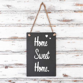 1x Slate 30 x 20cm Wall Hanging Chalk Message Black Board - Ideal for Rustic Home Office Kitchen & Wedding Party Chalkboard Decorations by Nicola Spring