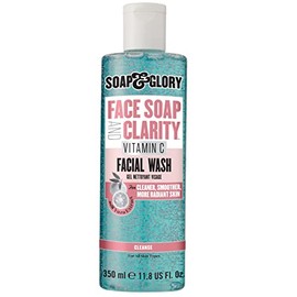 Jabón facial Soap & Glory™ y enjuague facial Clarity™ 3 en 1 desintoxicante con vitamina C, 11.83 oz | Multi-Use Vitamin C Facial Wash, Makeup Remover