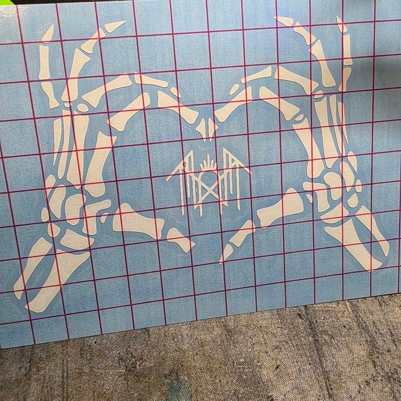 Sleep Token Skeletal Heart Hands Decal 6 Inch - Red
