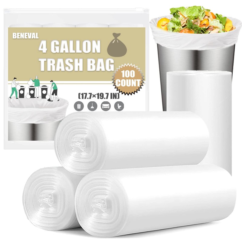 Small Trash Bags 4 Gallon - 100 Count 4 Gallon