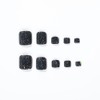 Black Press on Toenails Short Square Fake Toe Nails with