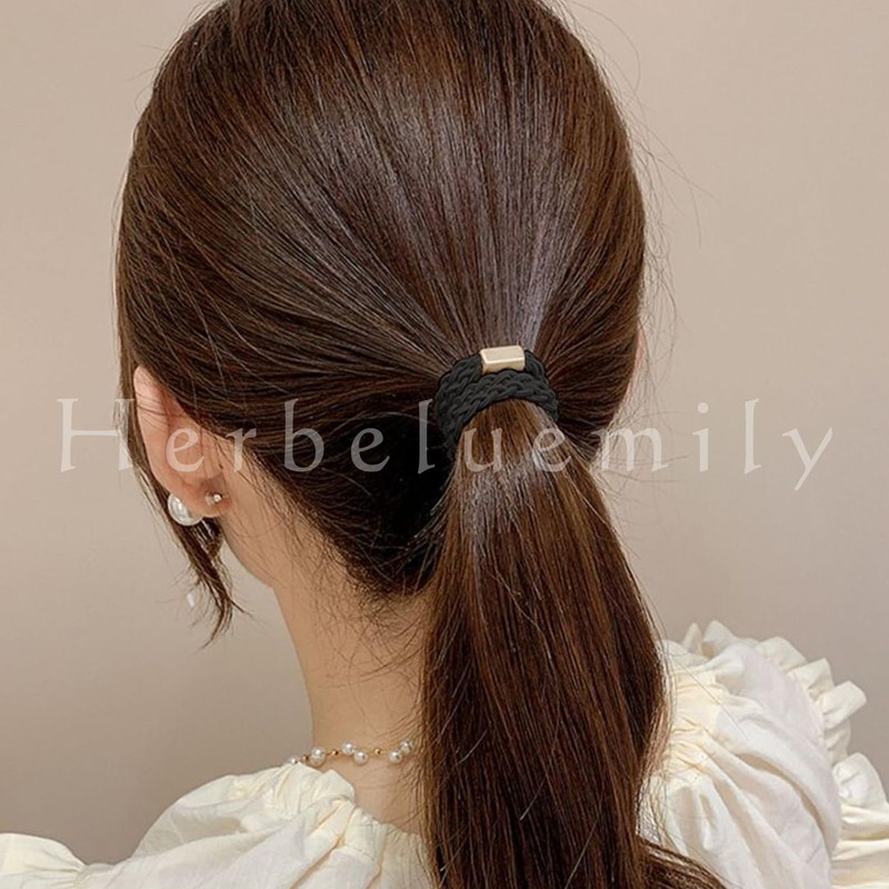 Herbeluemily Hair Elastic Simple Hair Accessories, Chic Elegant, Braided Design,