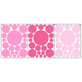 Pastel Polka Dot Wall Decals -Girls Room Decor Stickers Living Room Bedroom, Bathroom, Playroom, Baby Nursery Toddler to Teen DIY Decoration (Pink)
