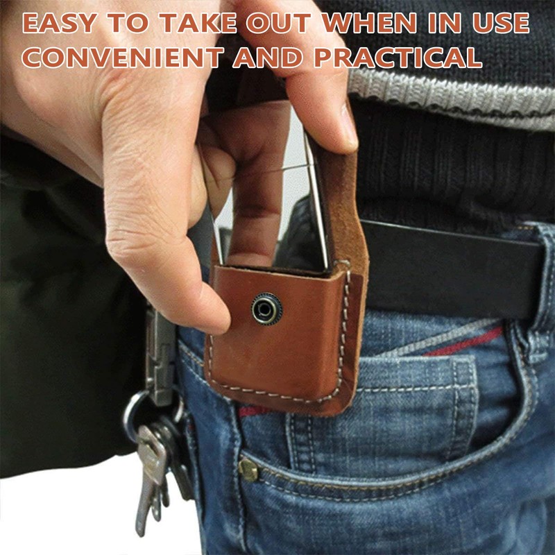 Leather Lighter Case, Flip top Leather Lighter Pouch, Holder Case