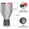 Cleqee BNCオスからデュアル4mm安全バナナソケット（メス）変換アダプタ 絶縁タイプ 1PCS 計測器・ラボ用