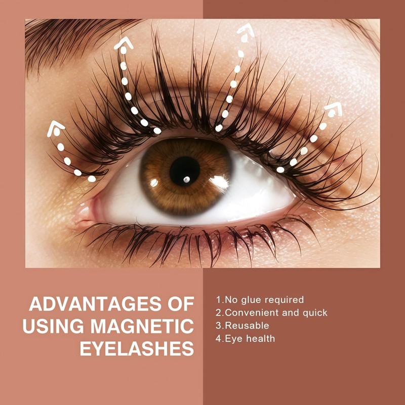 Magnetic Eyelashes Set with Eyeliner - Fox Style 7 Pairs