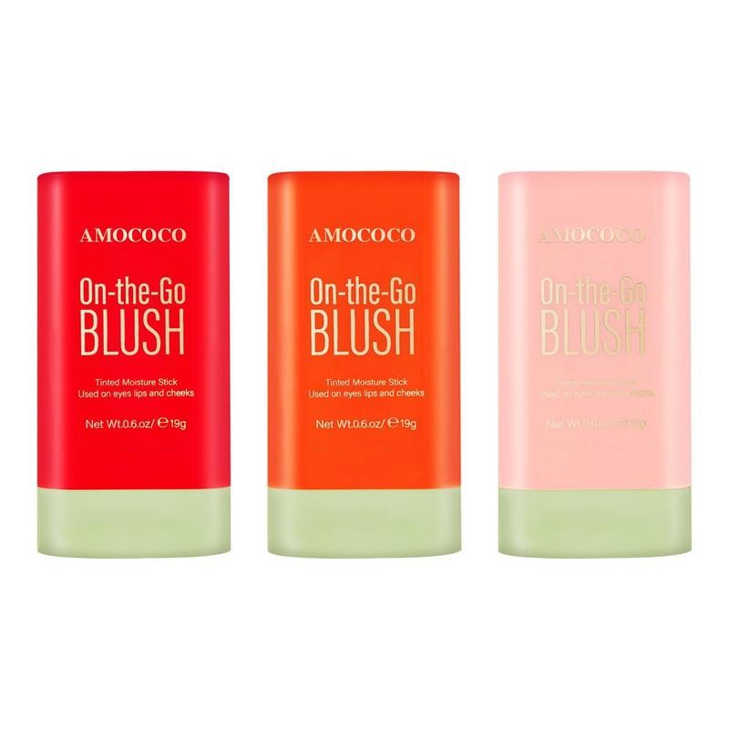 Amococo-BLUSH Tinted Moisture Stick for a Flawless Look Makeup Cosmetic:_3pcs/set