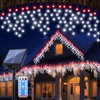 Retisee 65ft Red White Solar Wedding Icicle Light for Outdoor