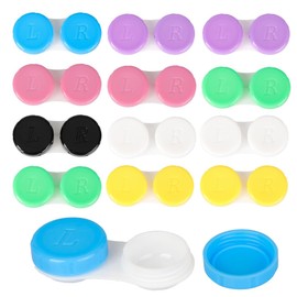 12 Stück Kontaklinsenbehälter, Farbiger Kontaktlinsenbehälter, Bunt Kontaktlinsendose Linsenbehälter Kontaktlinsen Behälter, Auslaufsicher Reise Kontaktlinsenbehälter Set für Zuhause und Reisen