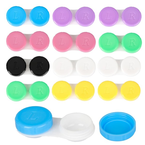 12 Stück Kontaklinsenbehälter, Farbiger Kontaktlinsenbehälter, Bunt Kontaktlinsendose Linsenbehälter Kontaktlinsen Behälter,