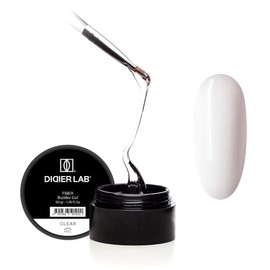 Didier Lab Premium Fiber Builder Gel Clear - Self-Leveling HEMA-Free Builder Gel for Nails - Ultra-Strong LED UV Fiberglass Gel For Nail Repair Refills and Extensions - High-Adhesion Formula 50g