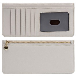 ALLITIC Women's Credit Card Wallet Ultra Slim Long Wallet Holder with Zipper Pocket for Cash, Coin, Receipt, ID Card