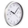 MC Power Design Wanduhr modern Silber | mit Thermometer und
